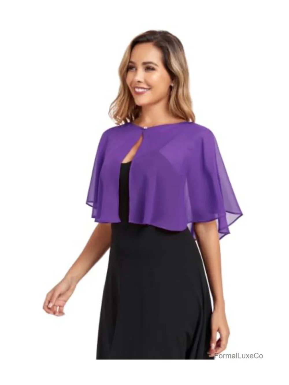 Chiffon Capelet Shawl Wrap for Evening Dress Bridal Wedding
